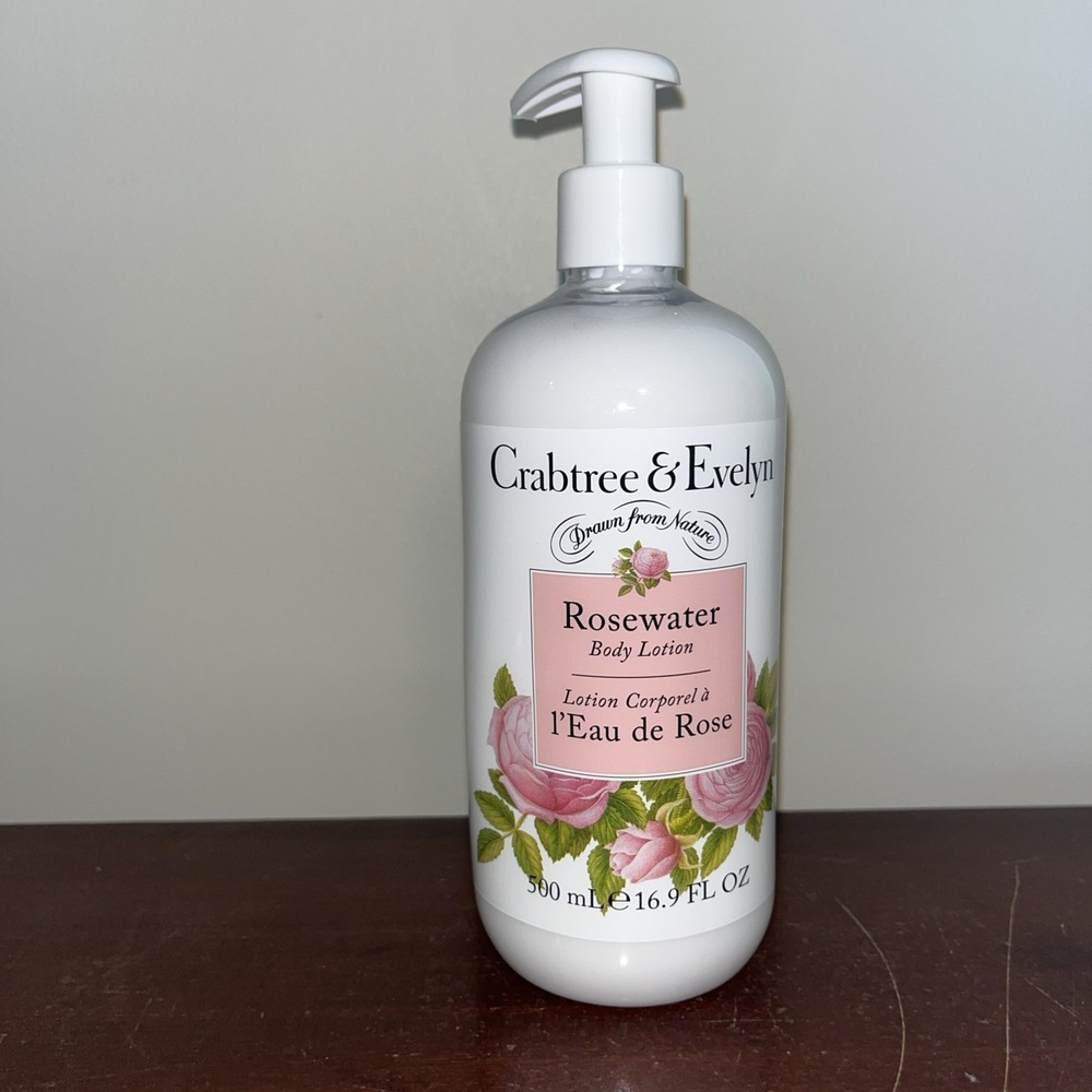 Crabtree & Evelyn ROSEWATER Body Lotion w/ Pump 16.9 oz